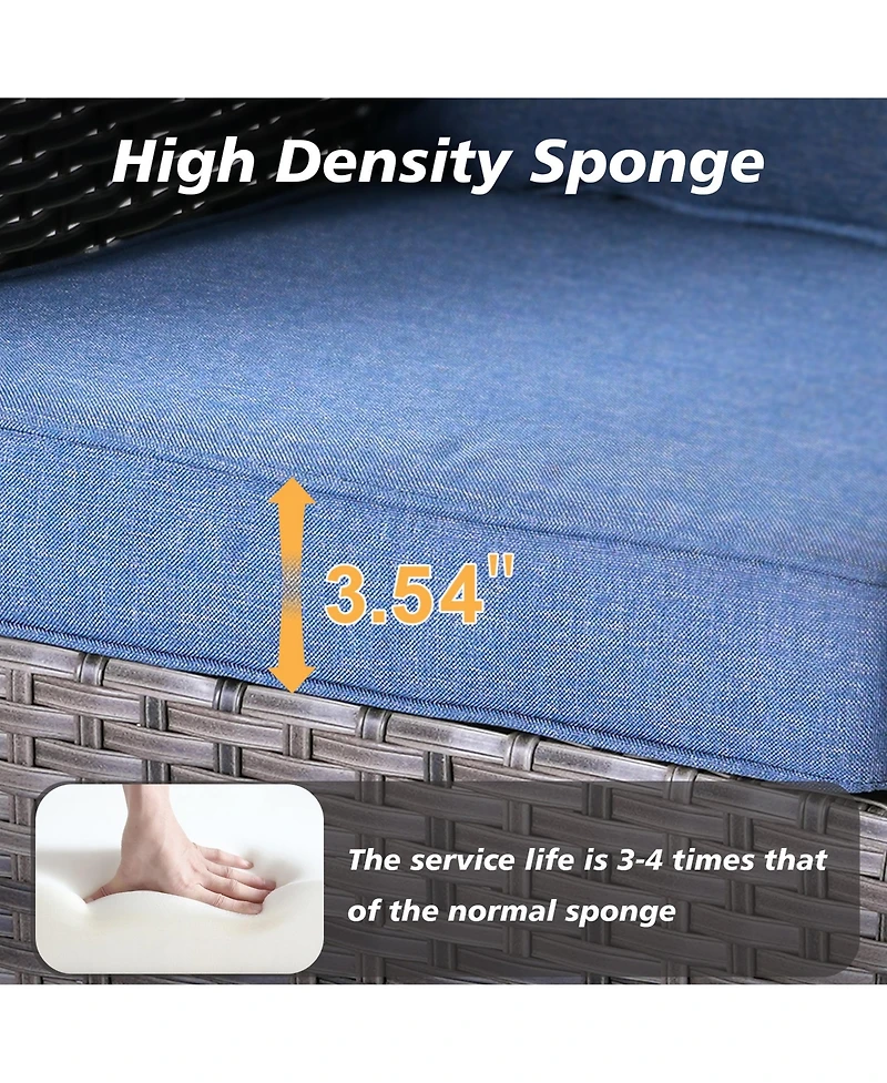 Xizzi 2-Piece Outdoor Patio Furniture Set with High Back Chairs, All Weather Wicker Conversation for Garden and Backyard