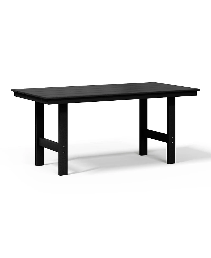 7-Piece Hdpe Outdoor Rectangular Patio Dining Table Set