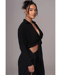 Jluxlabel Women's Soho Front Tied Woven Top