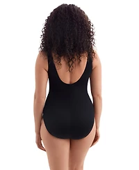 Longitude by Mimi Flamingo Women's Brushpainter Twist Pull Sash Tank One Piece Swimsuit