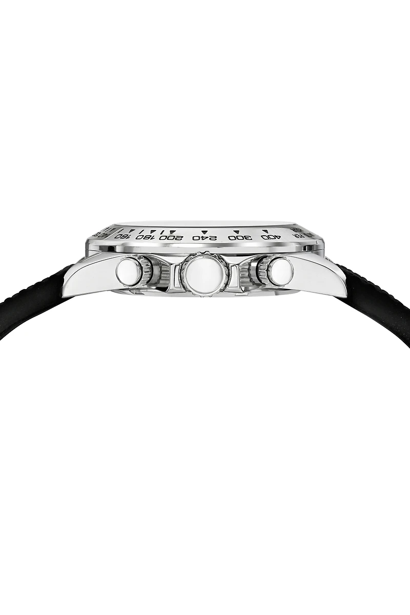 Preston Sport Silicone Silver Tone & Black Men's Watch 1037APRR
