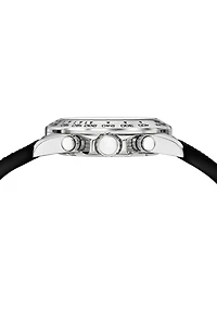 Preston Sport Silicone Silver Tone & Black Men's Watch 1037APRR