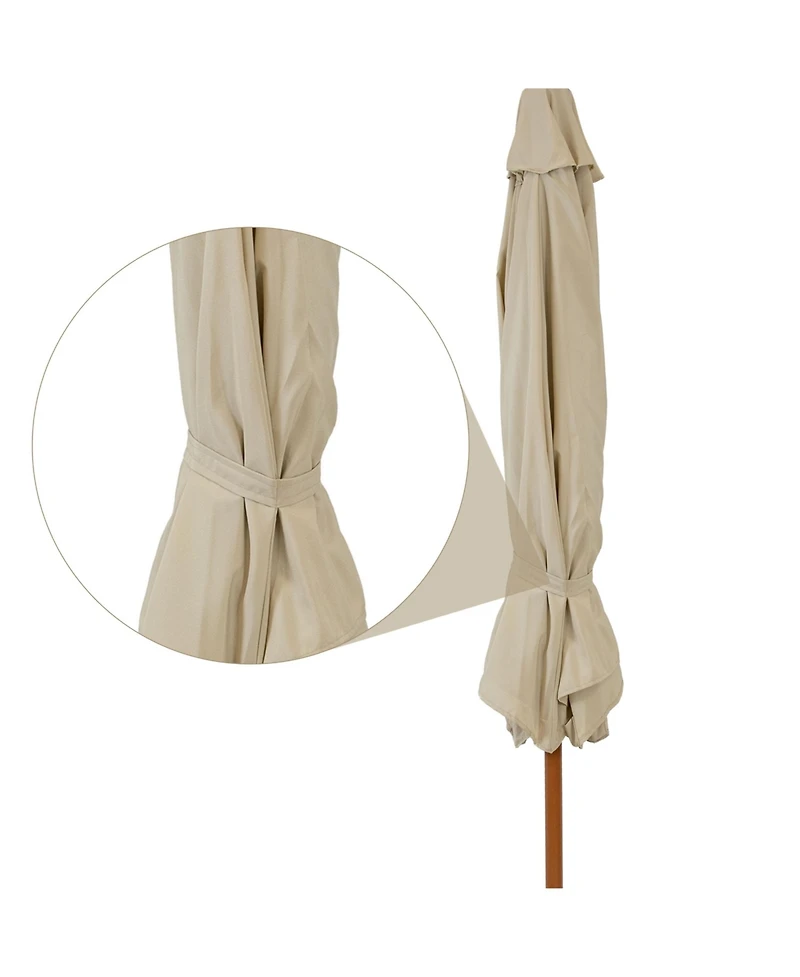 8.5 ft Outdoor Patio Umbrella with Push Button Tilt and Crank