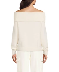 Lands' End Women's Eyelash Off Shoulder Sweater