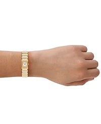 Michael Kors Women's Darrington Two-Hand White Leather Watch, 14mm