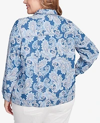 Ruby Rd. Plus Baroque Paisley Soft Button Collared Jacket