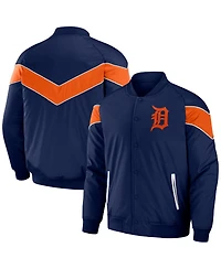 Fanatics Men's Navy Detroit Tigers Baseball Raglan Full-Snap Jacket