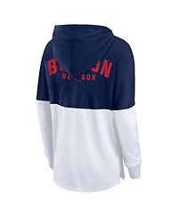 Fanatics Women's Navy/White Boston Red Sox Backup Option Pullover Hoodie