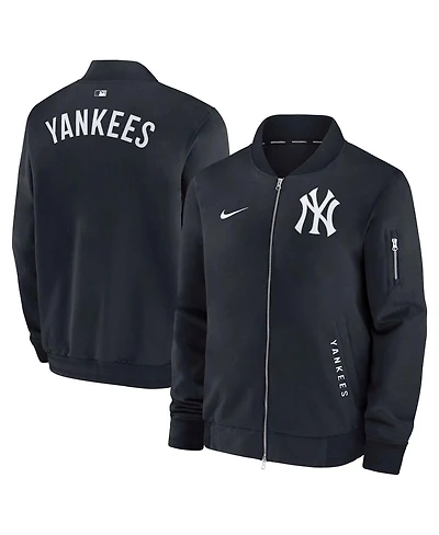 Nike Men's Navy New York Yankees Authentic Collection Dugout Full-Zip Bomber Jacket