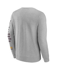 Fanatics Men's Heather Gray Super Bowl Lix Marble Wordmark Fleece Crew Sweatshirt
