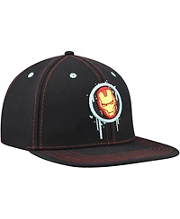 Lids Big Boys and Girls Black Iron Man Glow-in-the-Dark Snapback Hat