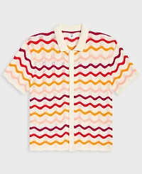 Mode of One Men's Short-Sleeve Gradient Zig-Zag Sweater Top, Exclusively at Macy's
