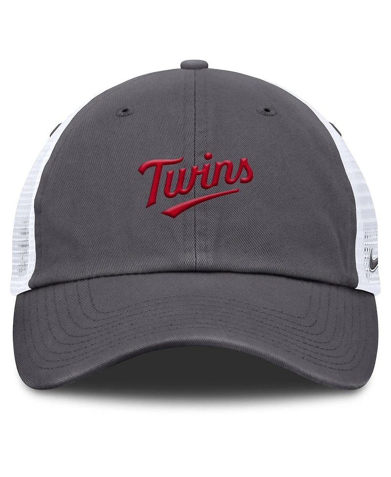 Nike Men's Gray Minnesota Twins Wordmark Club Adjustable Trucker Hat