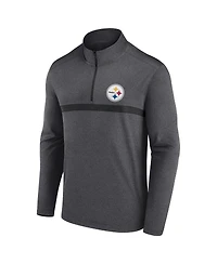 Fanatics Men's Charcoal Pittsburgh Steelers Head-to-Head Quarter-Zip Sweatshirt