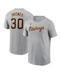 Nike Men's Paul Skenes Heather Gray Pittsburgh Pirates Fuse Name Number T-Shirt