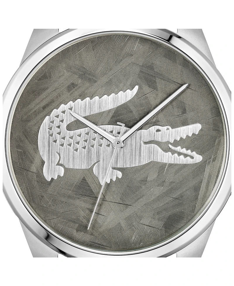 Lacoste Men's Le Croc Silver Tone Stainless Steel Bracelet Watch, 43mm