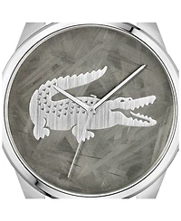 Lacoste Men's Le Croc Silver Tone Stainless Steel Bracelet Watch, 43mm