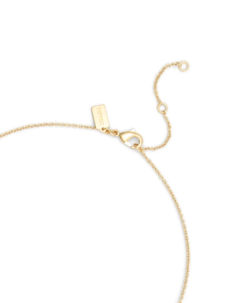 Coach Signature Mother of Pearl Coin Pendant Necklace