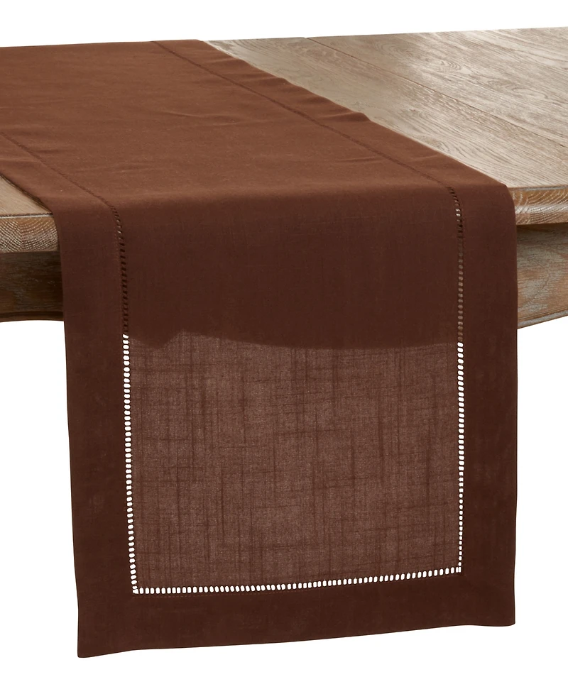 Saro Lifestyle Hemstitched Border Table Runner, 16" x 54"