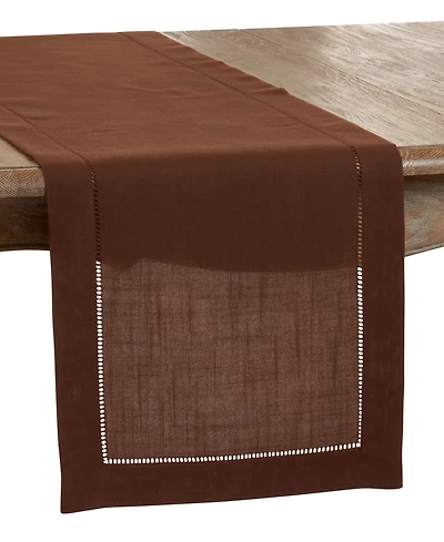 Saro Lifestyle Hemstitched Border Table Runner, 16" x 54"