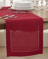 Saro Lifestyle Hemstitched Border Table Runner, 16" x 54"