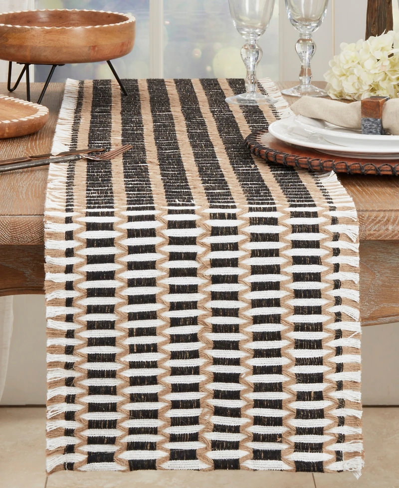 Saro Lifestyle Textured Weave Table Runner, 14" x 72"