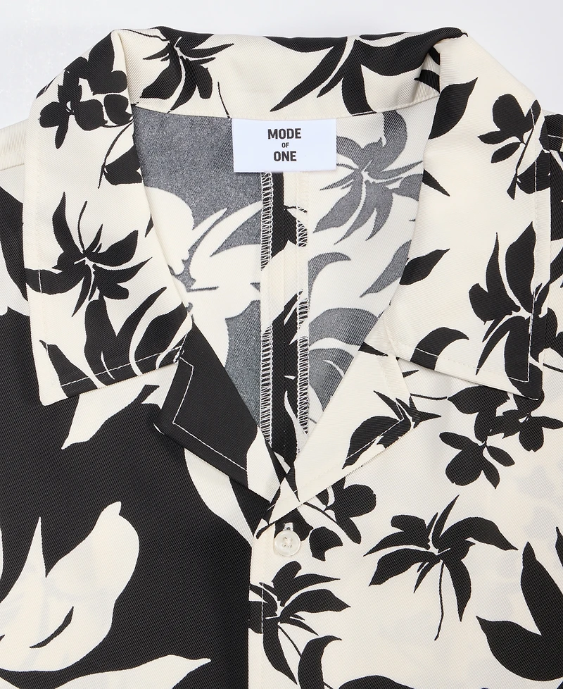 Mode of One Men's Camp Collar Twill Shirt, Exclusively at Macy's