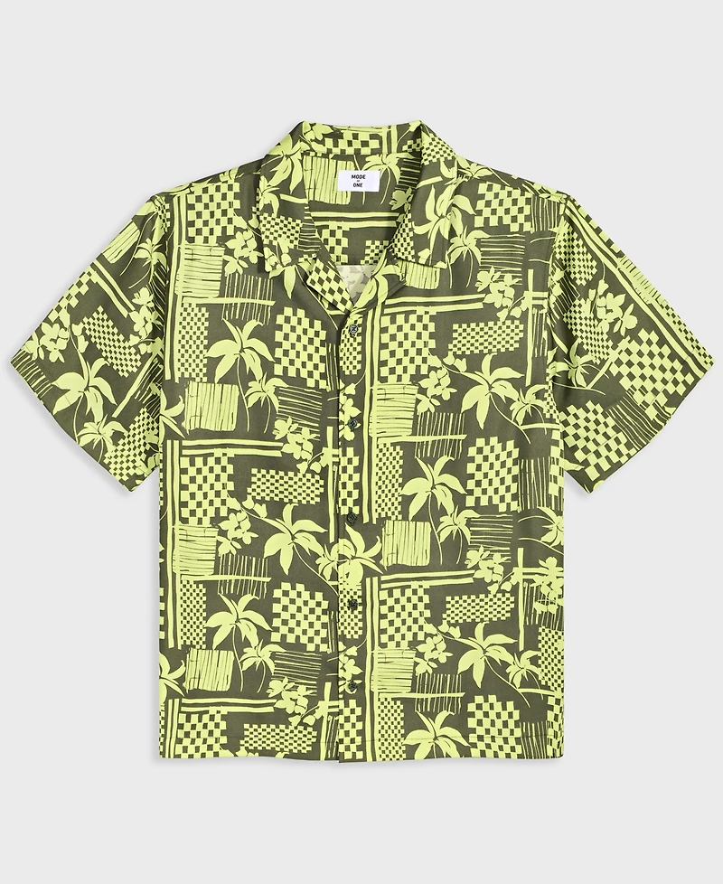 Mode of One Men's Short-Sleeve Vacation Palm Camp Collar Shirt, Exclusively at Macy's