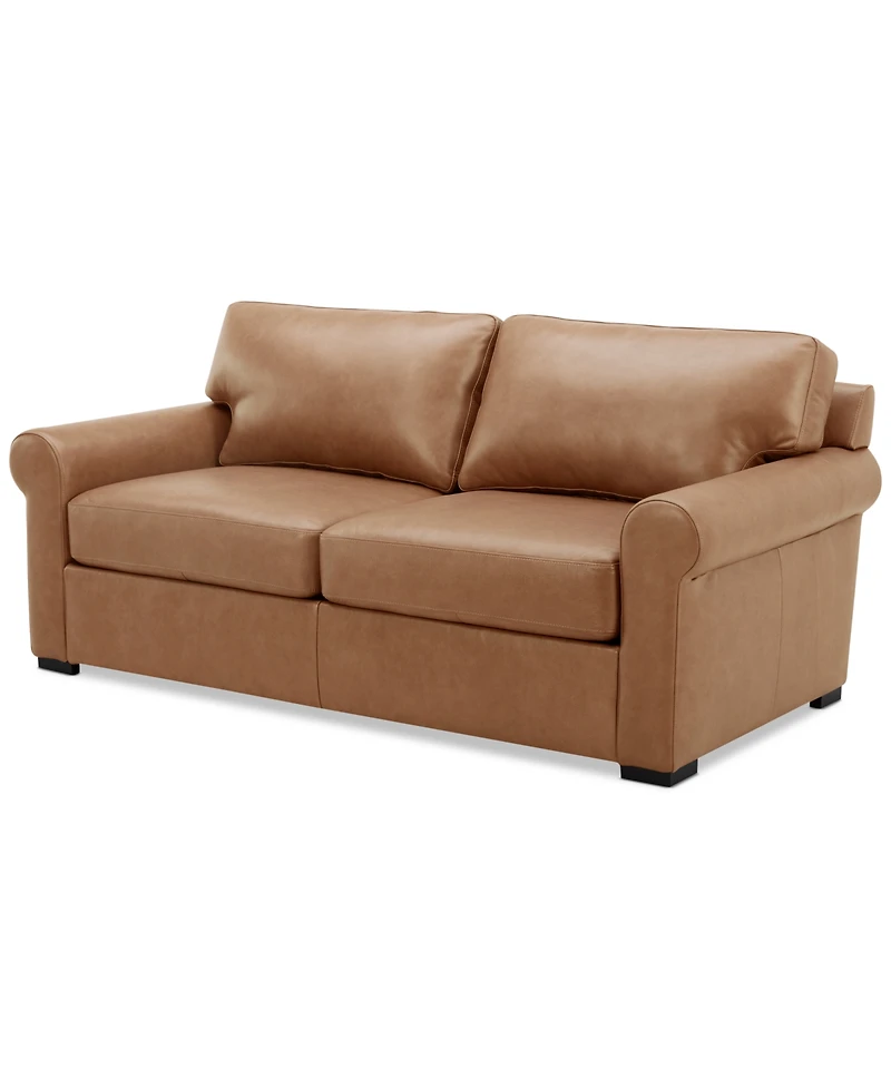 Radley Roll Arm 74" Leather Apartment Sofa, Exclusively at Macy's