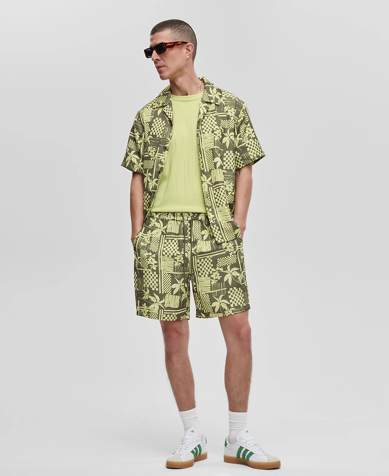 Mode of One Men's Vacation Palm Pull-On Shorts, Exclusively at Macy's