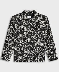 Mode of One Men's Floral Embroidered Cotton Shacket, Exclusively at Macy's