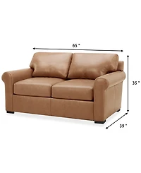 Radley Roll Arm 61" Leather Loveseat, Exclusively at Macy's