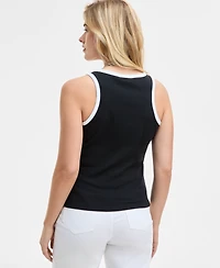 On 34th Women's Contrast Tipped Micro Rib Tank Top, Exclusively at Macy's