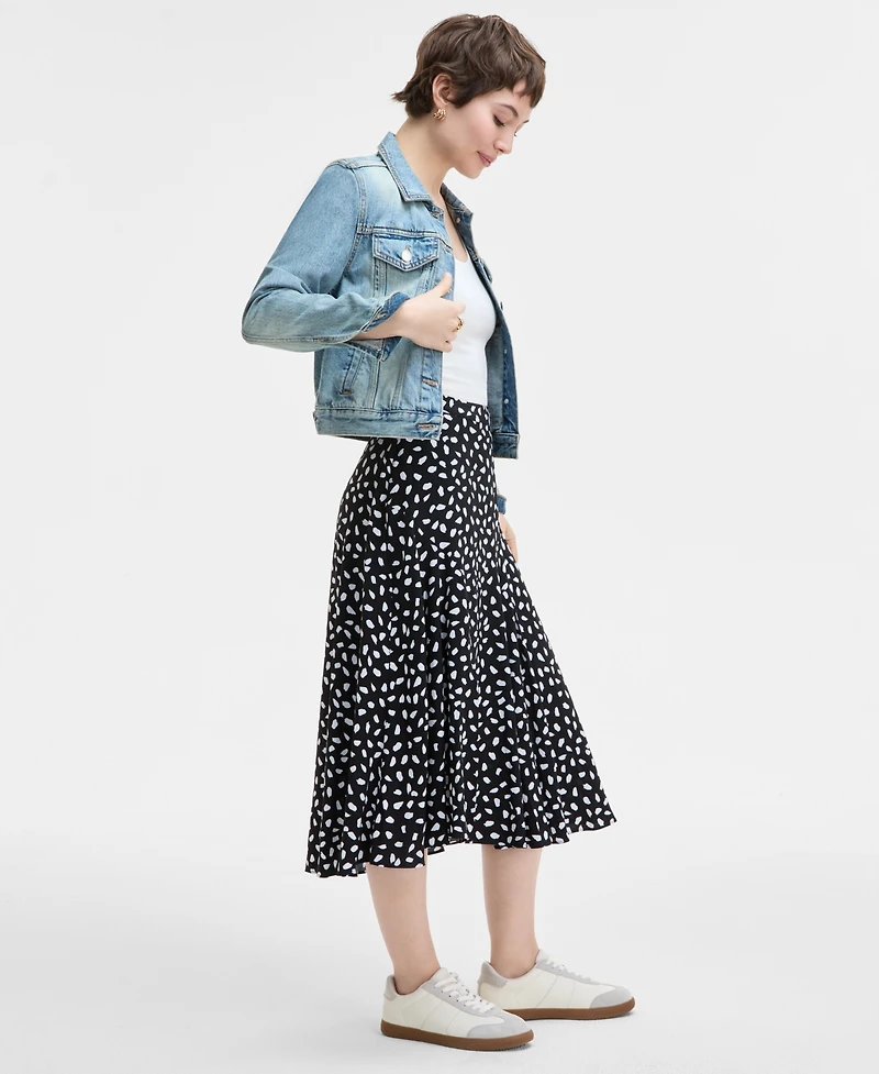 On 34th Women's Printed Slit Midi Skirt