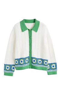 Chinti & Parker Women's Cotton Chevron Stitch T-Shirt