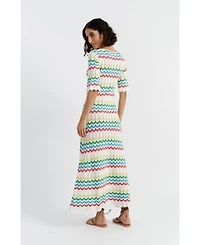 Chinti and Parker Women's & Cotton Chevron Stitch Dress
