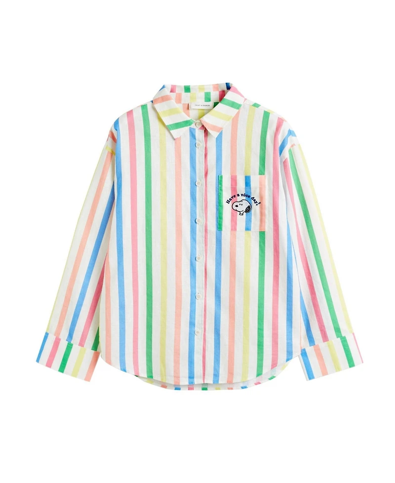 Chinti & Parker Women's Linen Snoopy Stripe Shirt