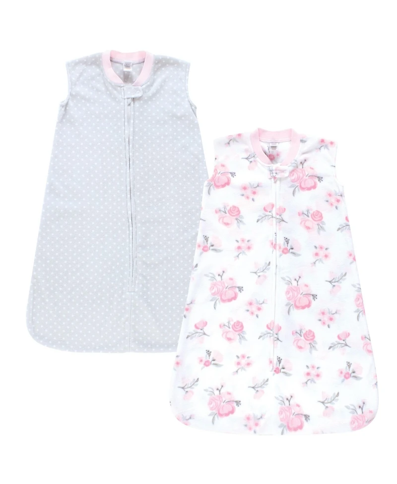 Hudson Baby Girls Plush Sleeping Bag, Sack, Blanket 2pk
