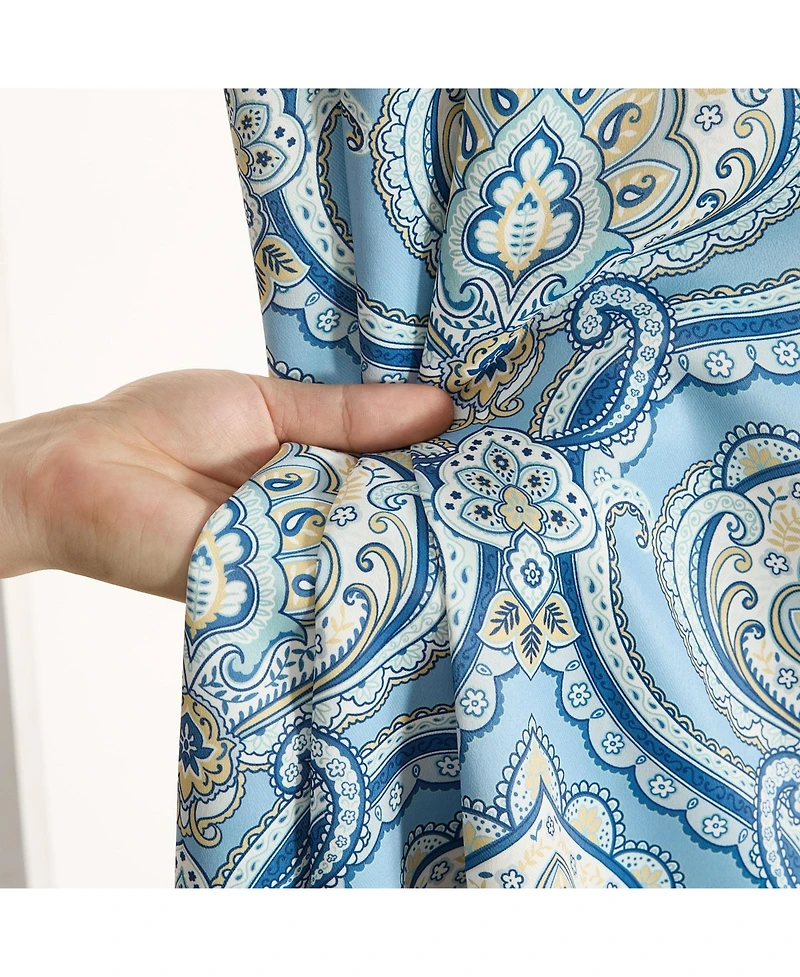 Hlc.me Messina Paisley Damask Patterned Back Tab Rod Pocket Curtains - Light Blocking Darkening Window Panels, Set of 2 (/Yellow