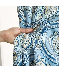 Hlc.me Messina Paisley Damask Patterned Back Tab Rod Pocket Curtains - Light Blocking Darkening Window Panels, Set of 2 (/Yellow