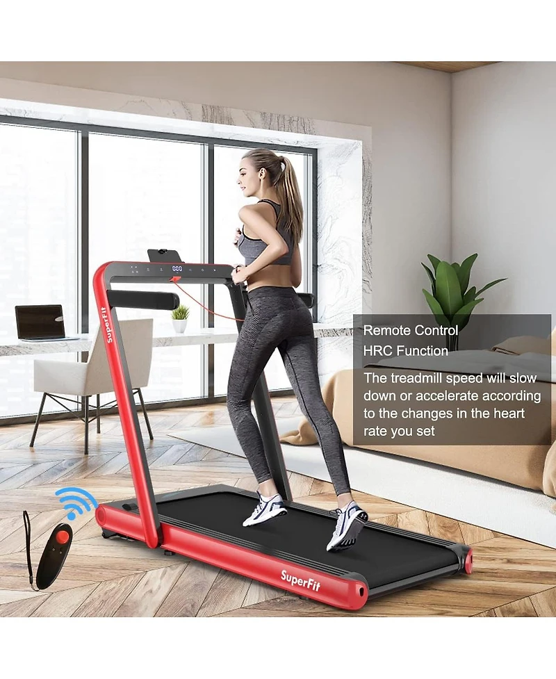 4.75HP 2 In 1 Folding Walking Pad Treadmill with Remote App Control
