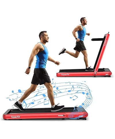4.75HP 2 In 1 Folding Walking Pad Treadmill with Remote App Control