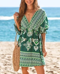 Cupshe Women's Lush Meadow Ornate Mini Beach Dress