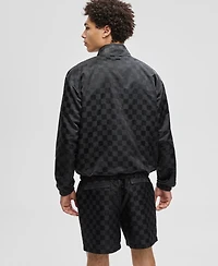 Mode of One Men's Check Jacquard Relaxed-Fit Track Jacket, Macy's Exclusive