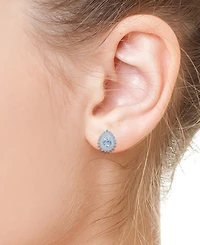 Effy Aquamarine (1-3/8 ct. t.w.), Blue Topaz (5/8 ct. t.w.) & Diamond (5/8 ct. t.w.) Stud Earrings in 14k White Gold
