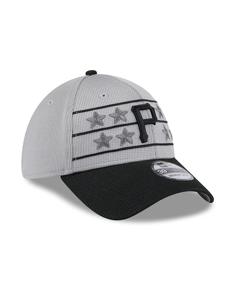 New Era Men's Gray/Black Pittsburgh Pirates 2025 Batting Practice 39THIRTY Flex Hat