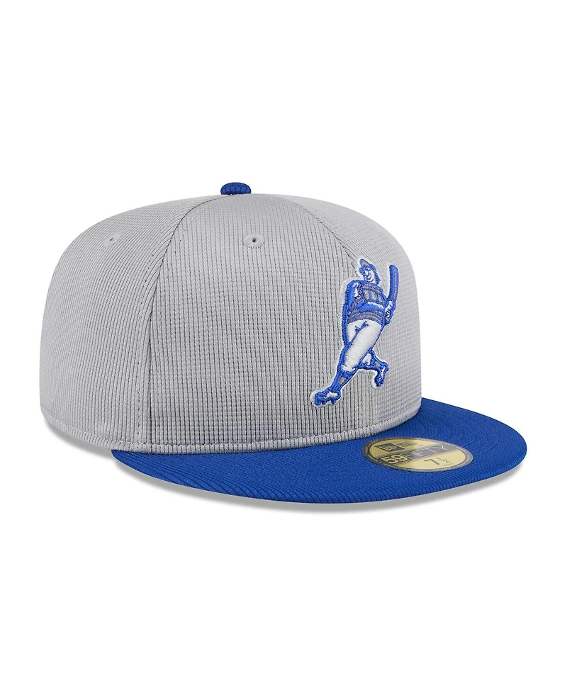 New Era Men's Gray/Royal Milwaukee Brewers 2025 Batting Practice 59FIFTY Fitted Hat