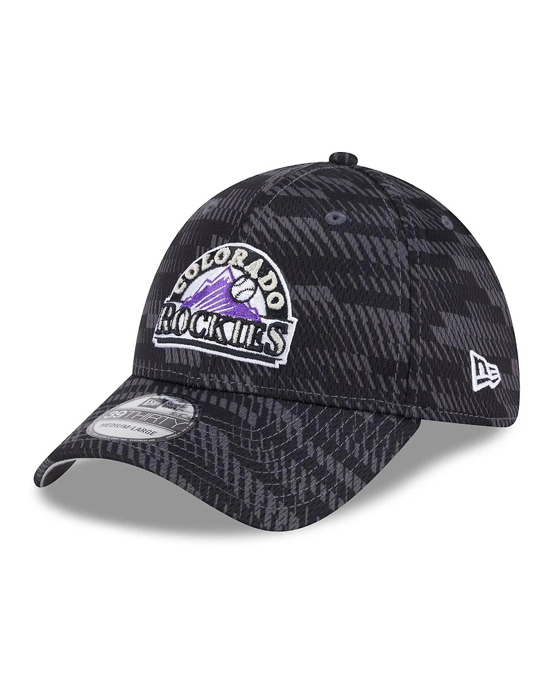 New Era Men's Black Colorado Rockies 2025 Mlb Clubhouse 39THIRTY Flex Hat