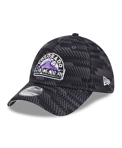 New Era Men's Black Colorado Rockies 2025 Mlb Clubhouse 39THIRTY Flex Hat