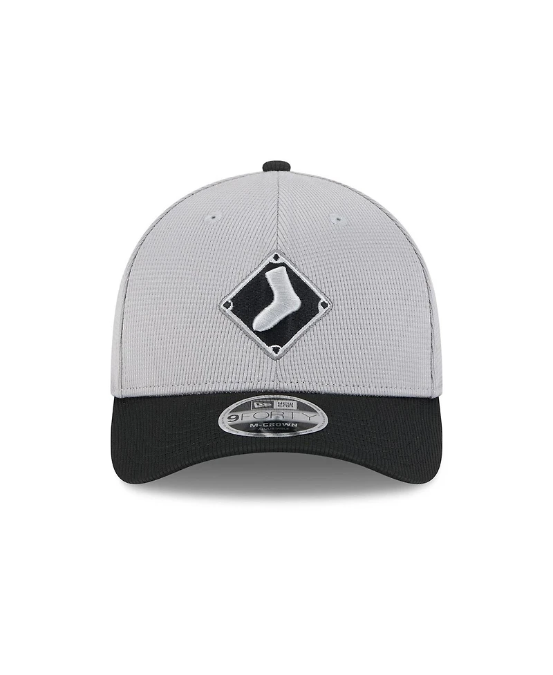New Era Men's Gray/Black Chicago White Sox 2025 Batting Practice 9FORTY M-Crown Adjustable Hat